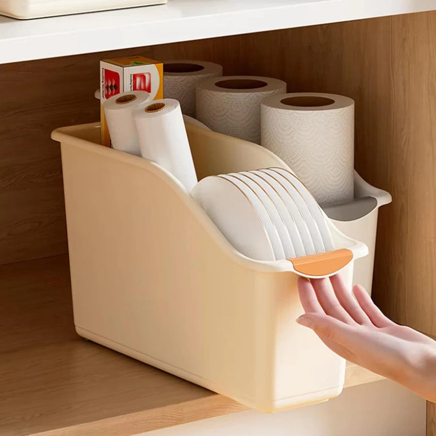 Under-Sink Plastic Storage Bins with Wheels