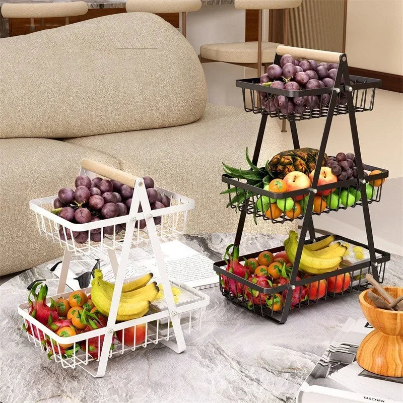 2–3 Tier Kitchen Fruit Basket – Countertop Storage Rack