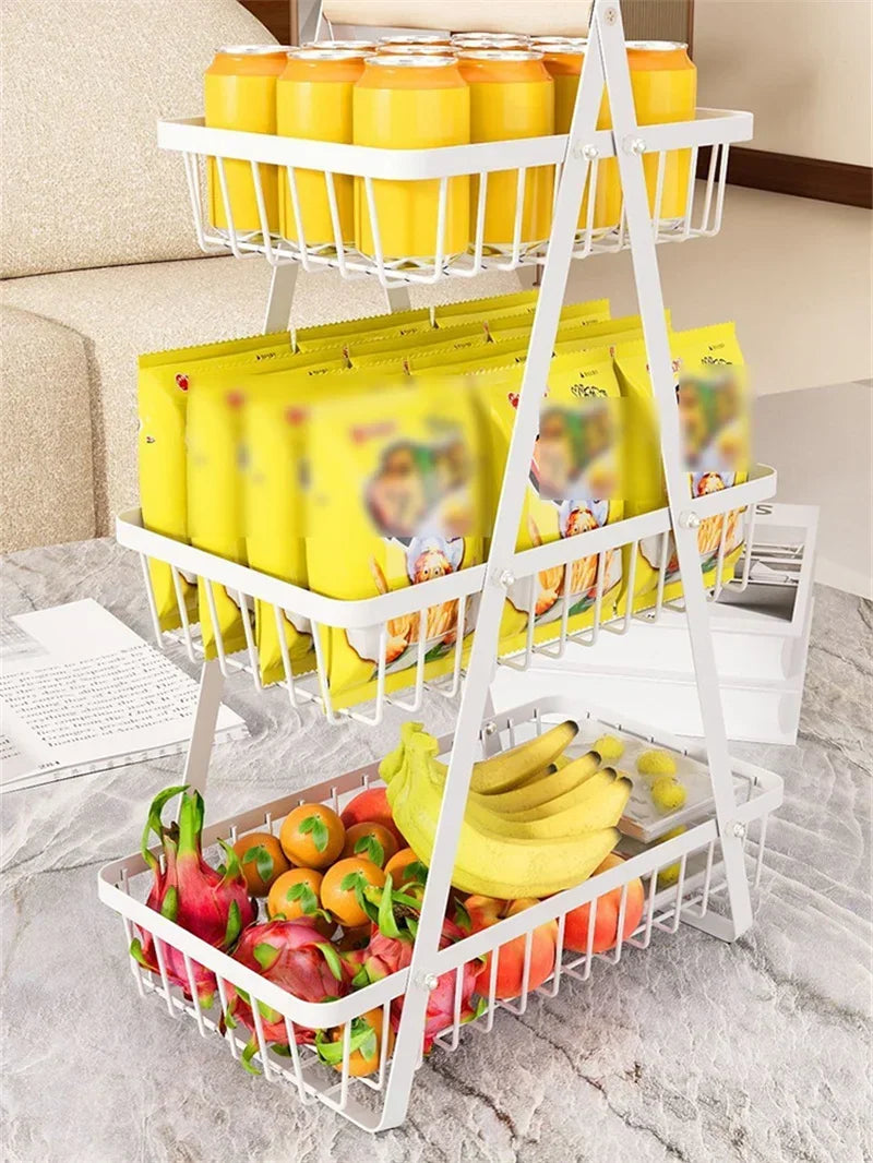 2–3 Tier Kitchen Fruit Basket – Countertop Storage Rack