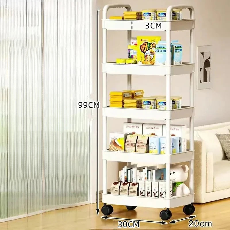Multi-Tier Kitchen Storage Trolley – Rolling Floor Storage Rack