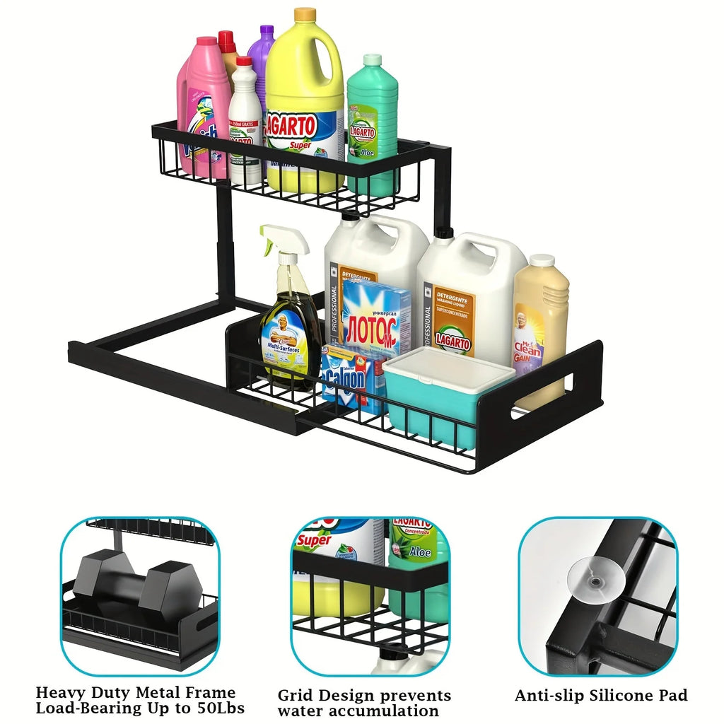 Under-Sink Pull-Out Organiser (2-Tier)