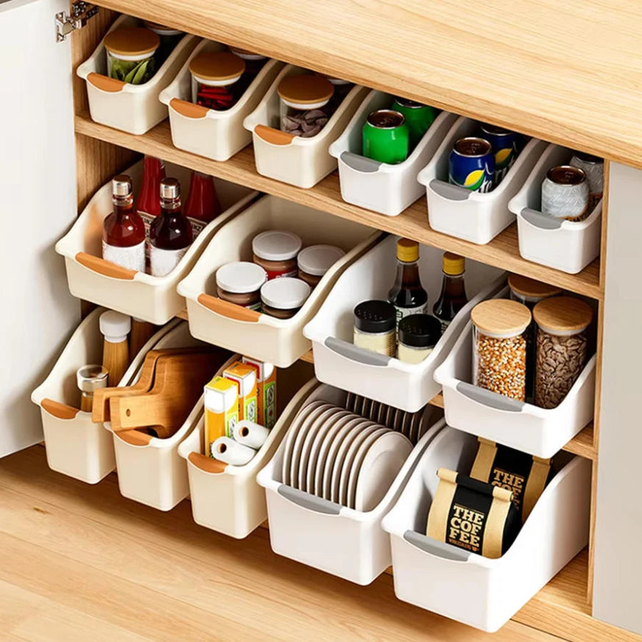 Under-Sink Plastic Storage Bins with Wheels