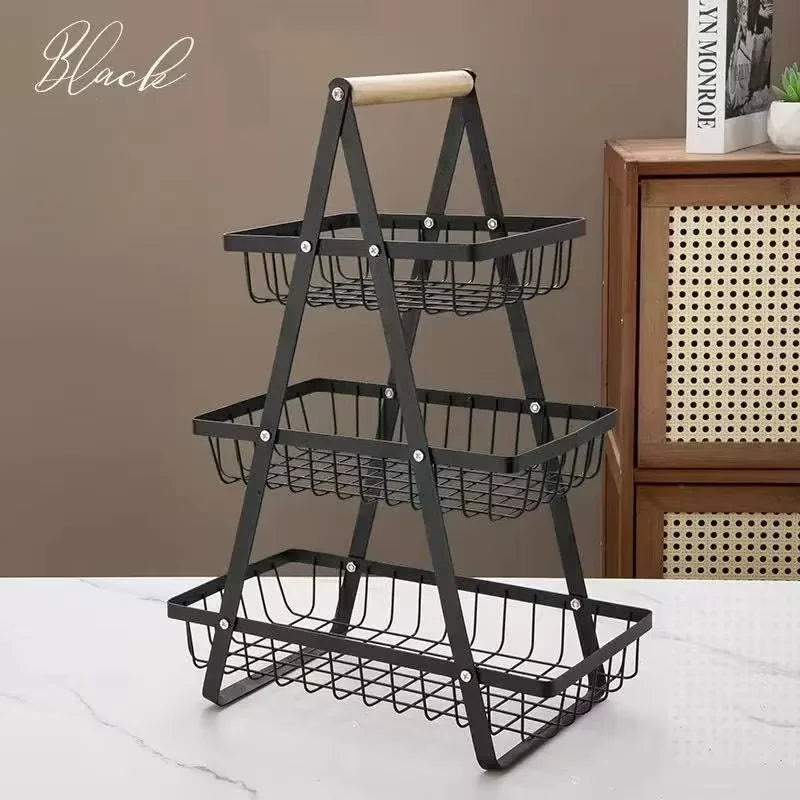 2–3 Tier Kitchen Fruit Basket – Countertop Storage Rack