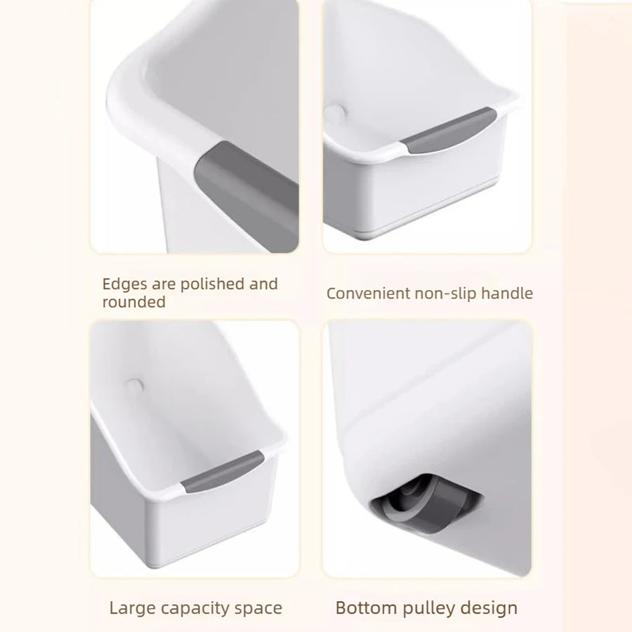 Under-Sink Plastic Storage Bins with Wheels