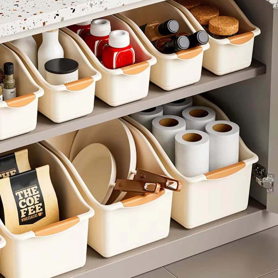 Under-Sink Plastic Storage Bins with Wheels