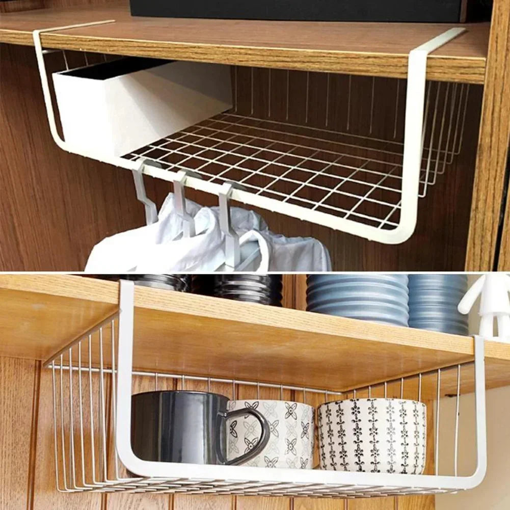Under Shelf Wire Basket – Cabinet & Closet Storage Organizer