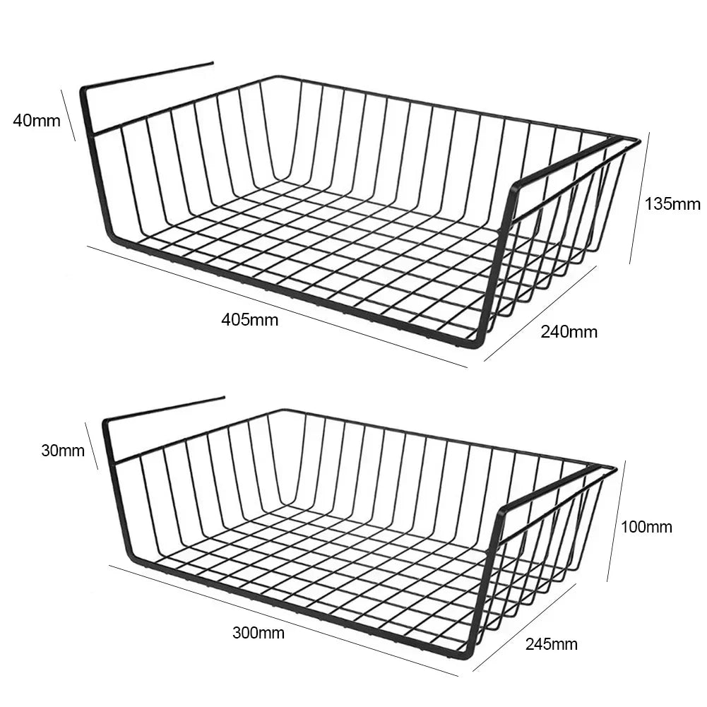 Under Shelf Wire Basket – Cabinet & Closet Storage Organizer