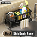 Sink Drain Storage Rack with Hooks – Adhesive Kitchen Organizer
