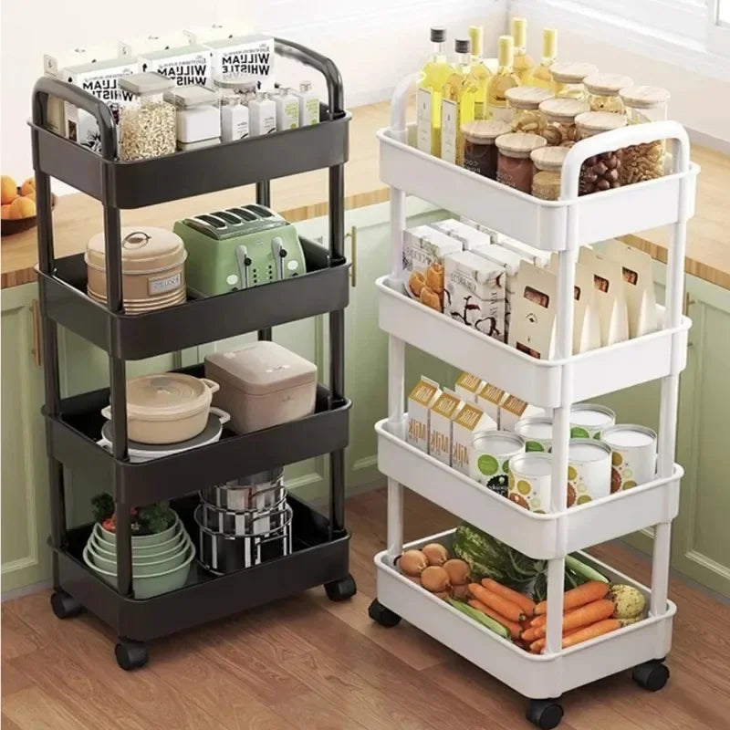 Multi-Tier Kitchen Storage Trolley – Rolling Floor Storage Rack